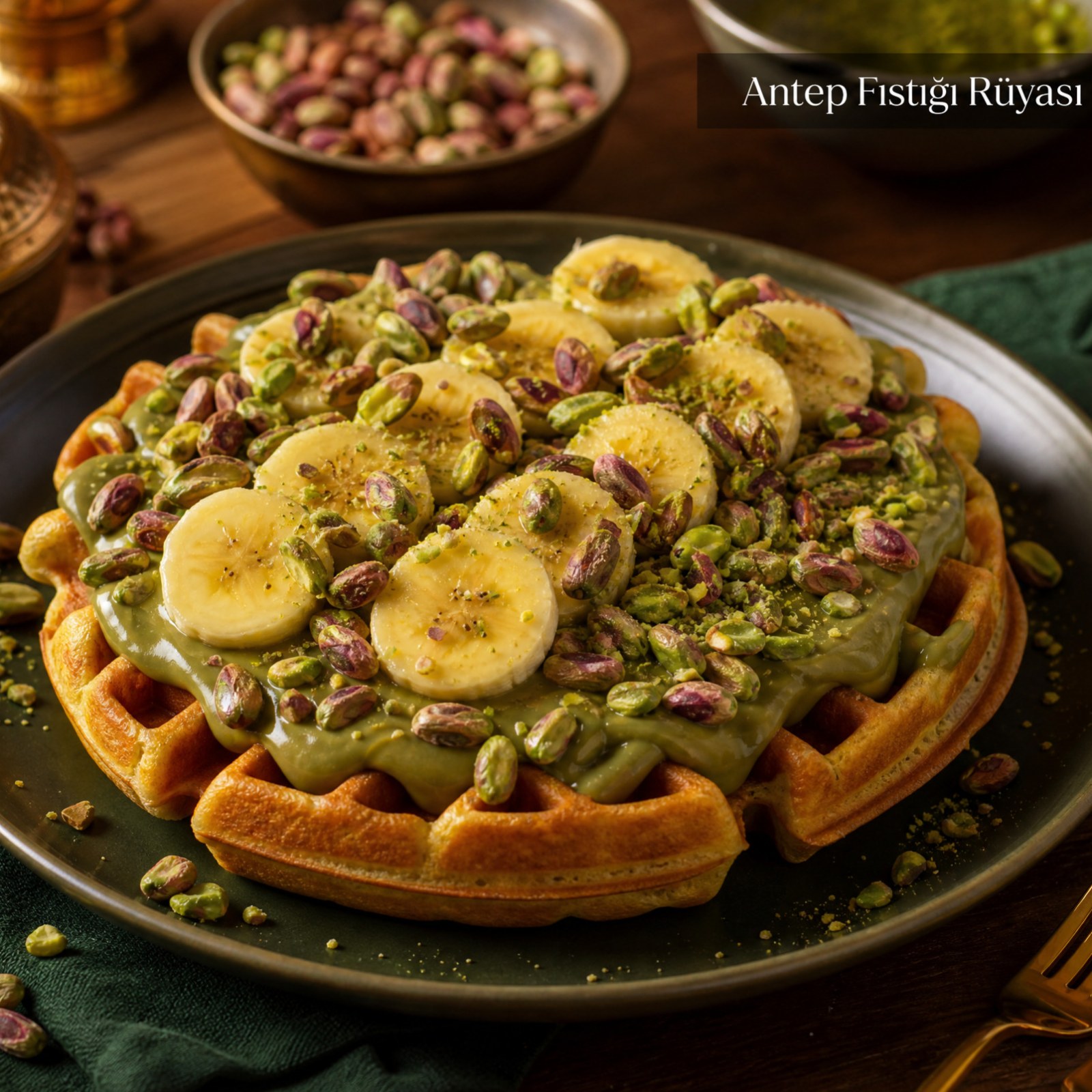 Antep Fıstığı Rüyası Waffle