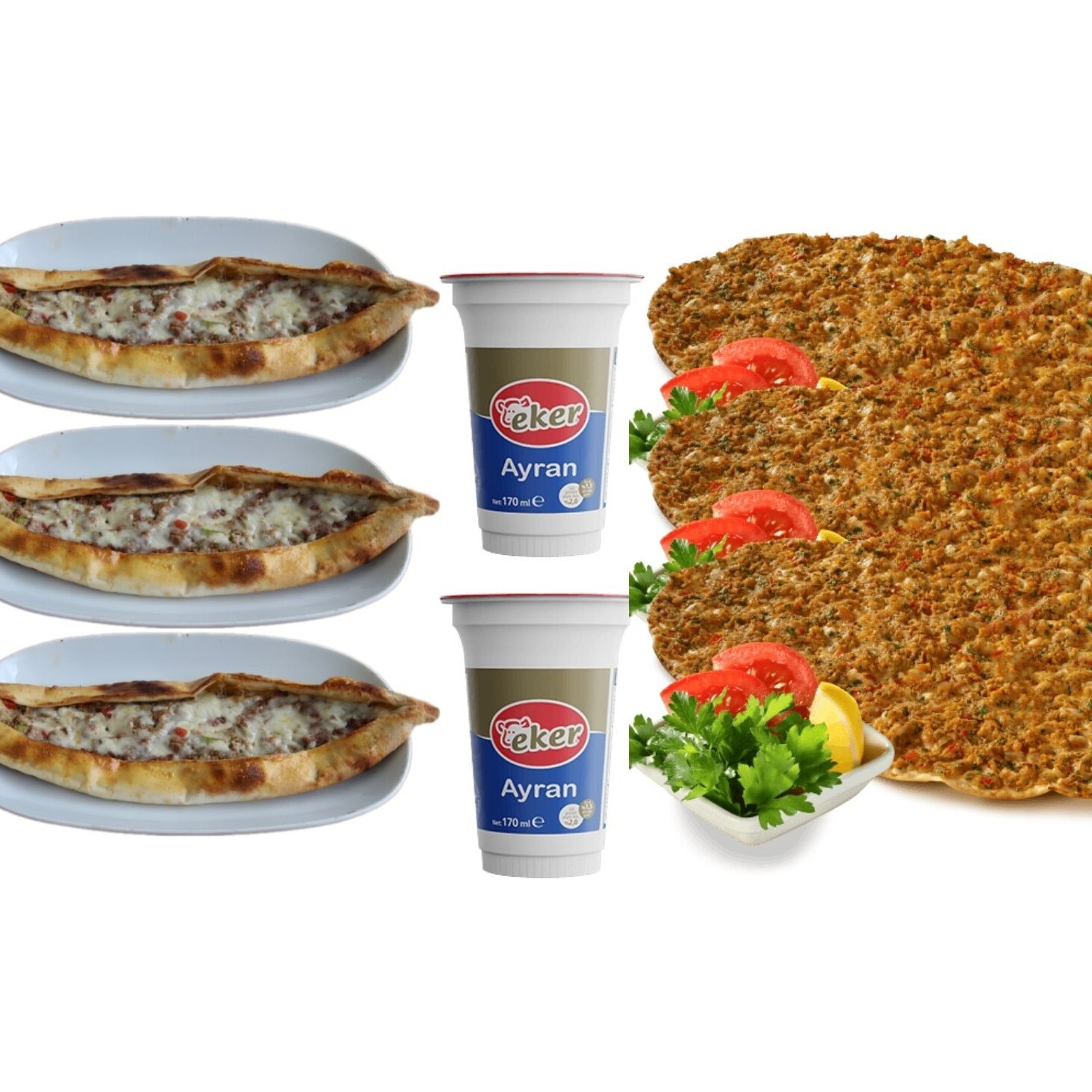 3'lü Kıymalı Kaşarlı Cantık & 3'lü Lahmacun Menü