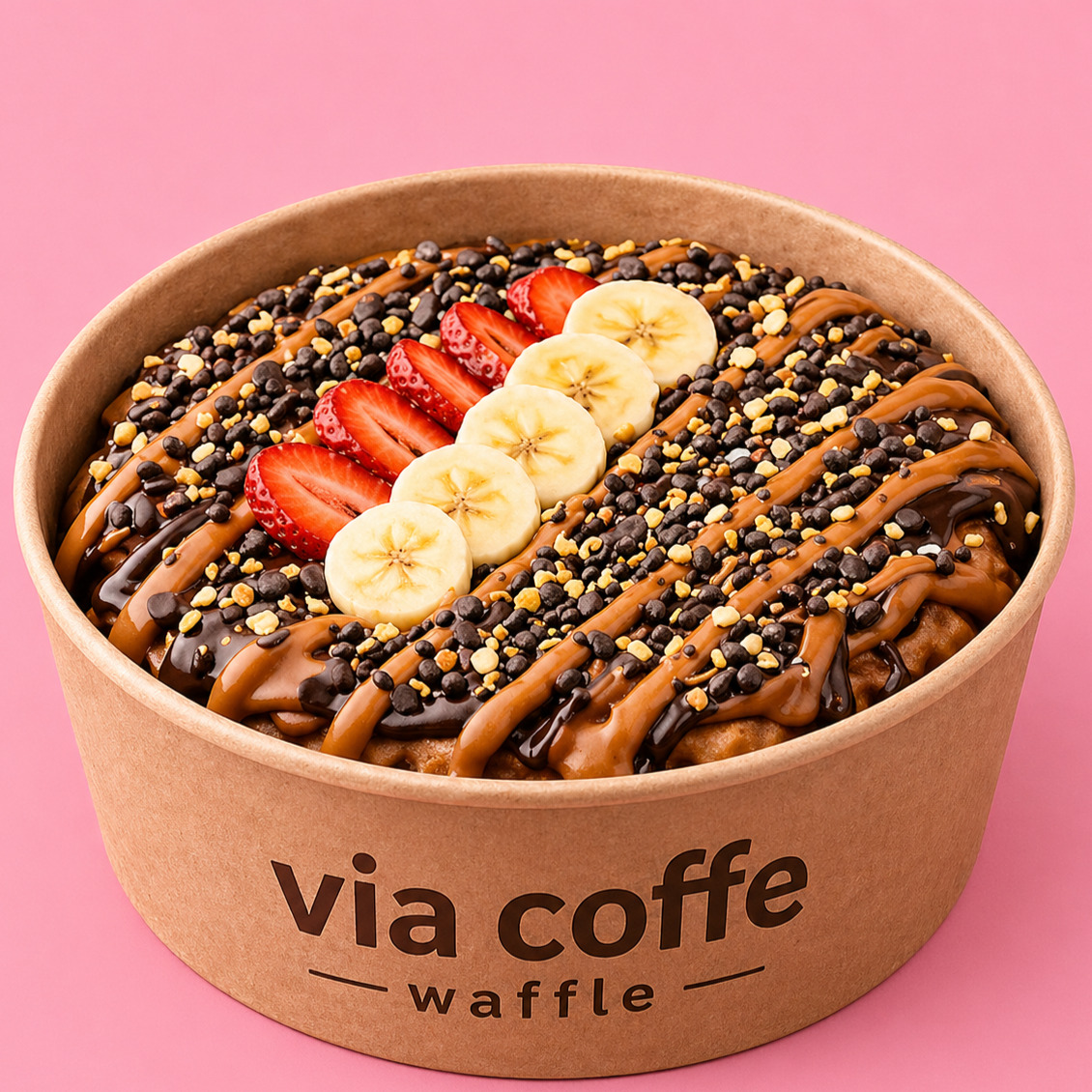 Via Bowl Sütlü Çikolata & Karamel Waffle