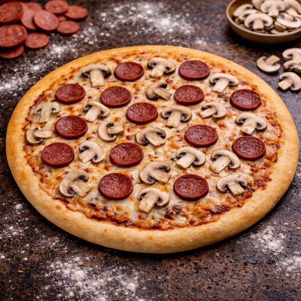 Sucuk Mantar Pizza (Büyük)