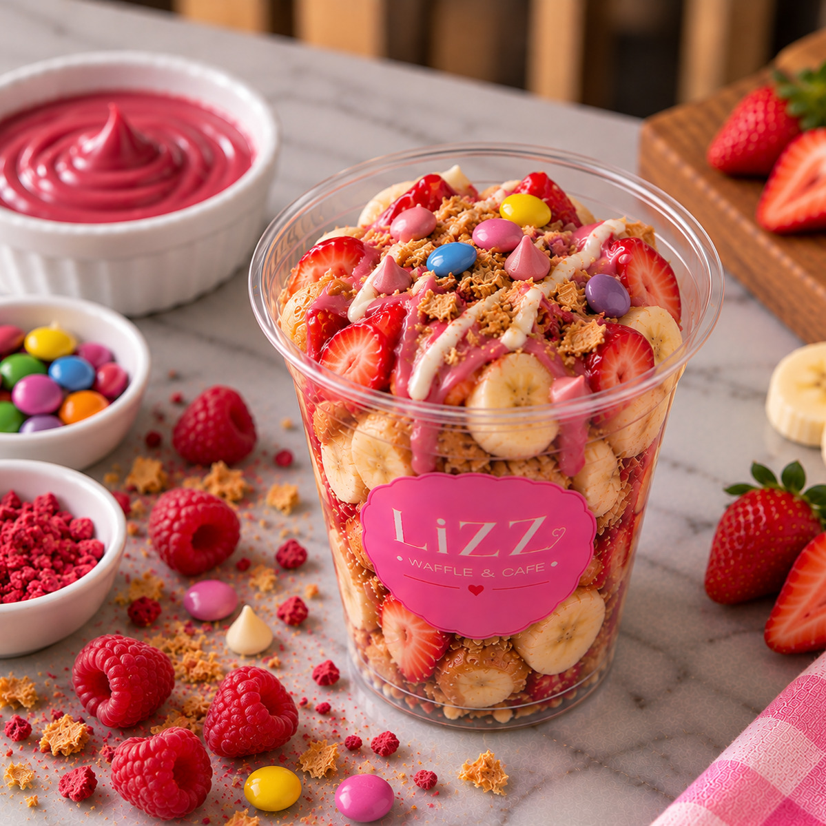 Lizz Frambuaz Bardak Waffle