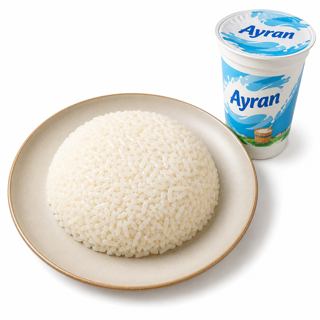 Sade Pilav (Orta)+ Ayran