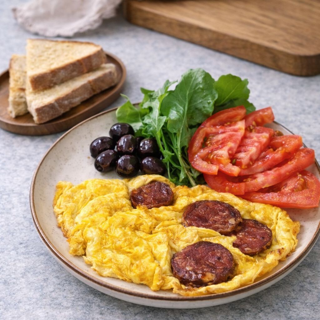 Sucuklu Peynirli Omlet