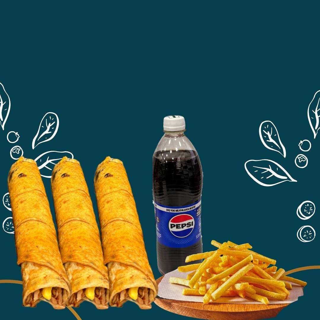 Tavuk Döner Dürüm Menü small (70 gr.) (x3)