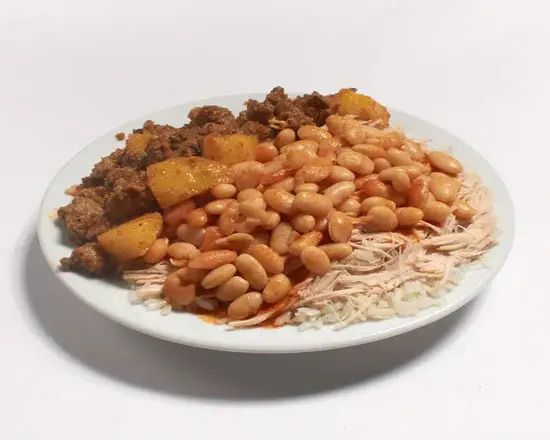 Tavuklu Kuru Fasulyeli Ciğerli Pilav