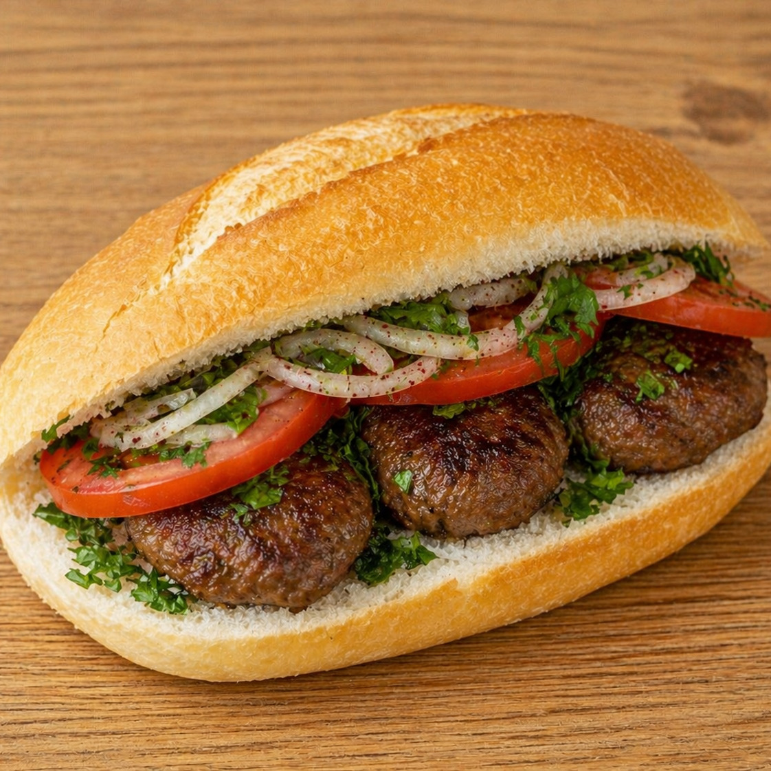 3 Çeyrek Ekmek Arası Kömürde Köfte+ k. ayran
