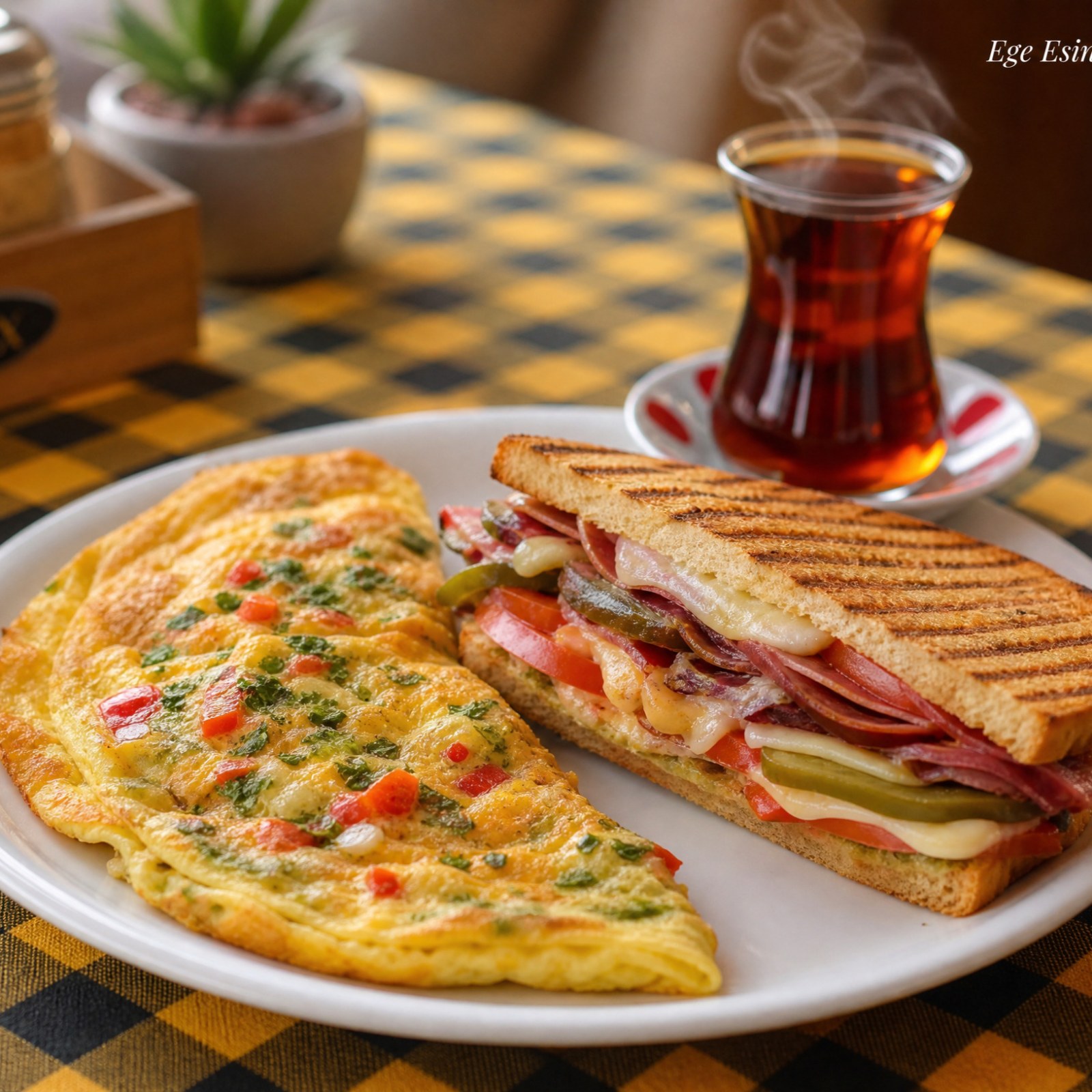 Sebzeli Omlet + Ayvalık Tostu
