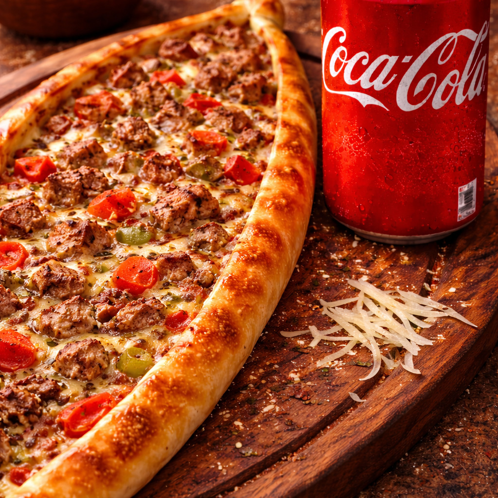 Kıymalı Kaşarlı Pide + Patates + Kutu İçecek
