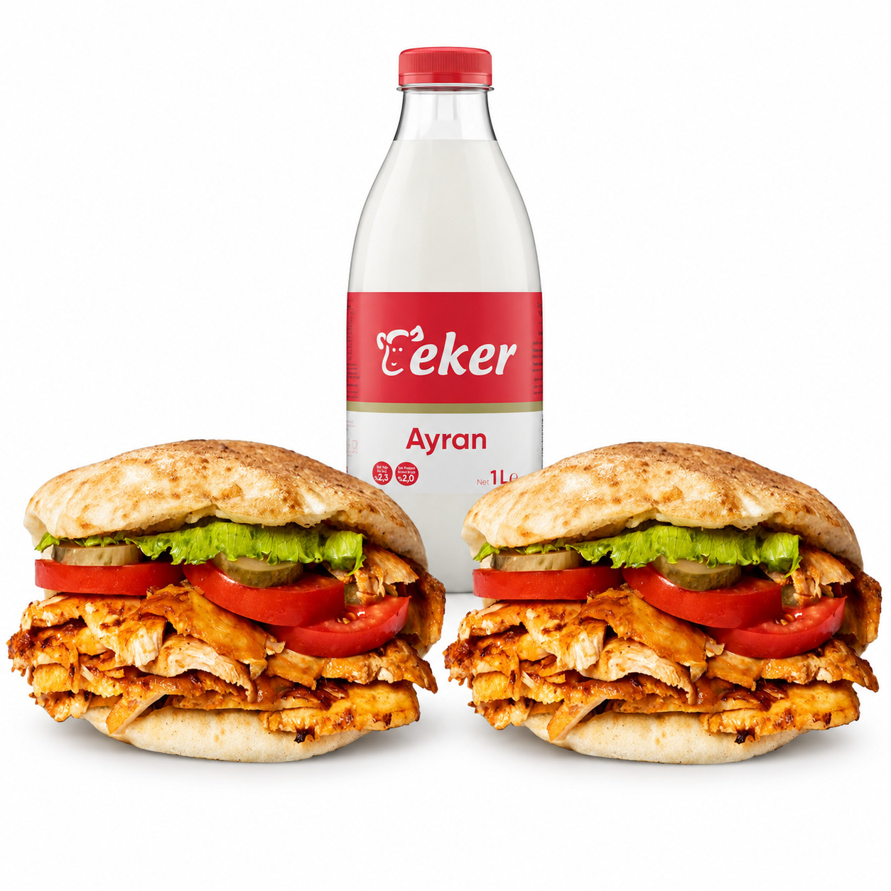 İkili Tombik Tavuk Döner (2 X 100 G) + Eker Ayran (1 L)