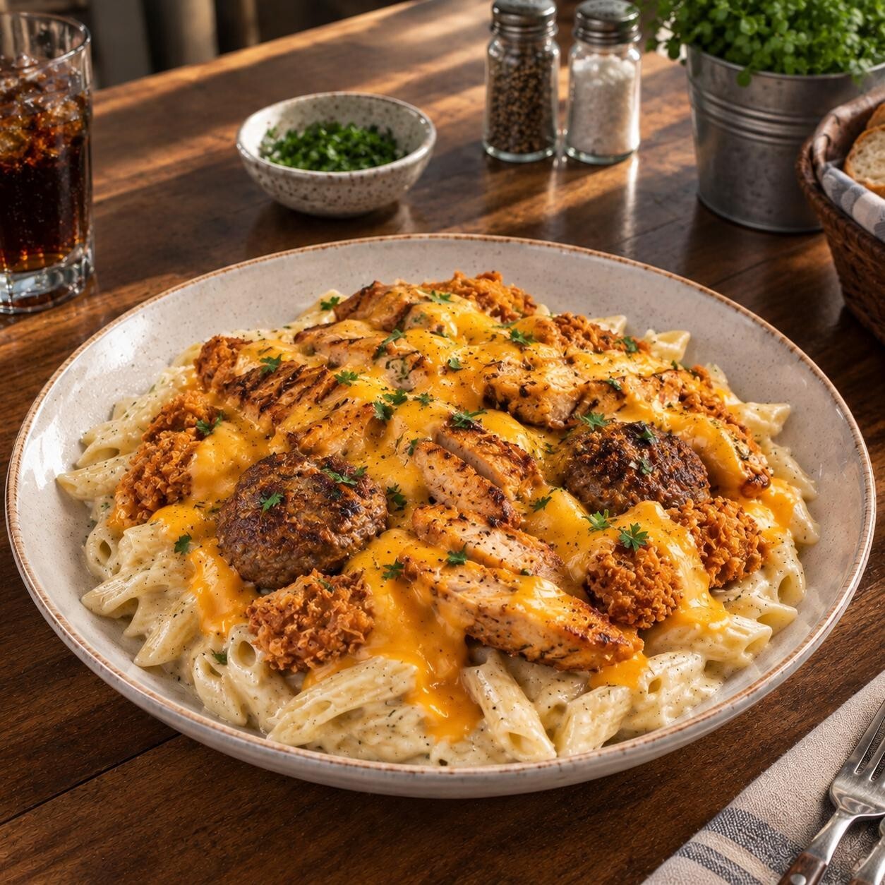 Üçlü Protein Kremalı Makarna