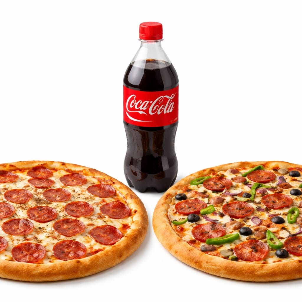 2 Karışık Pizza + İçecek (1 L)