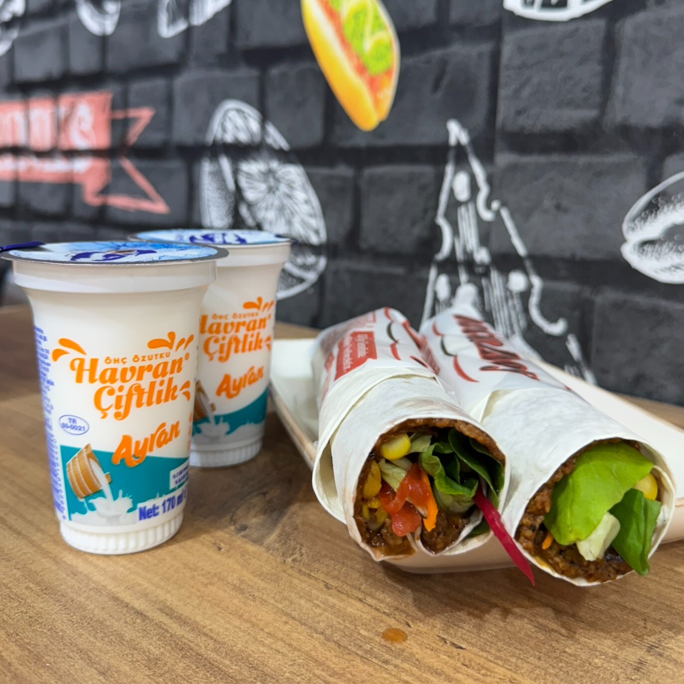 2'li Double Çiğ Köfte Dürüm & Ayran Menü