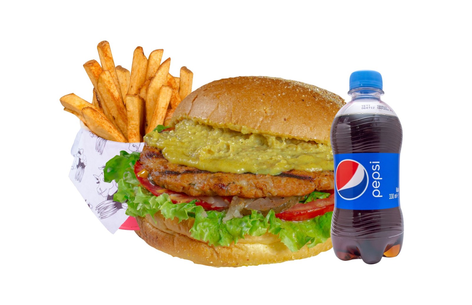 Double Köri Soslu Tavuk Burger Menü