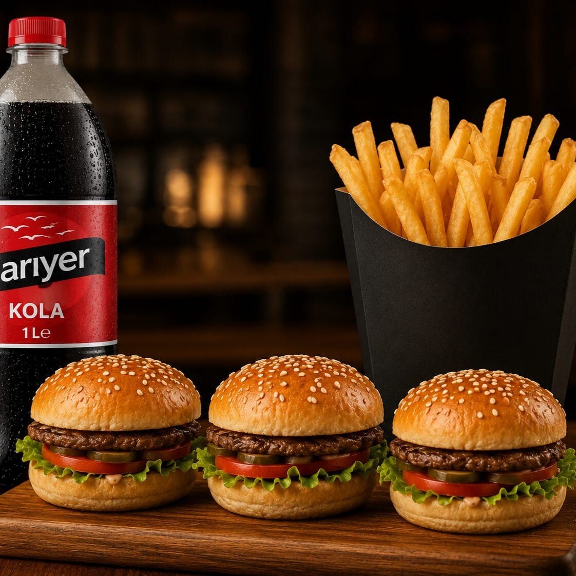 3 'Lü Mini Dana Burger Menü ( Sarıyer )