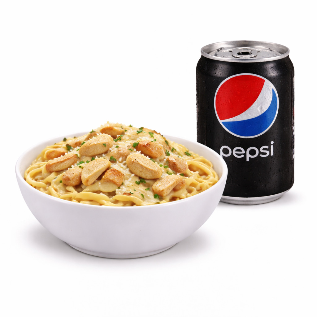 Fetucini Alfredo & Pepsi Max (33 cl)