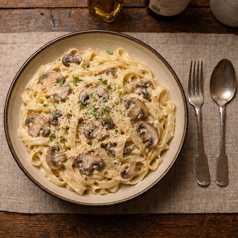 Alfredo Mantarlı Fettuccine
