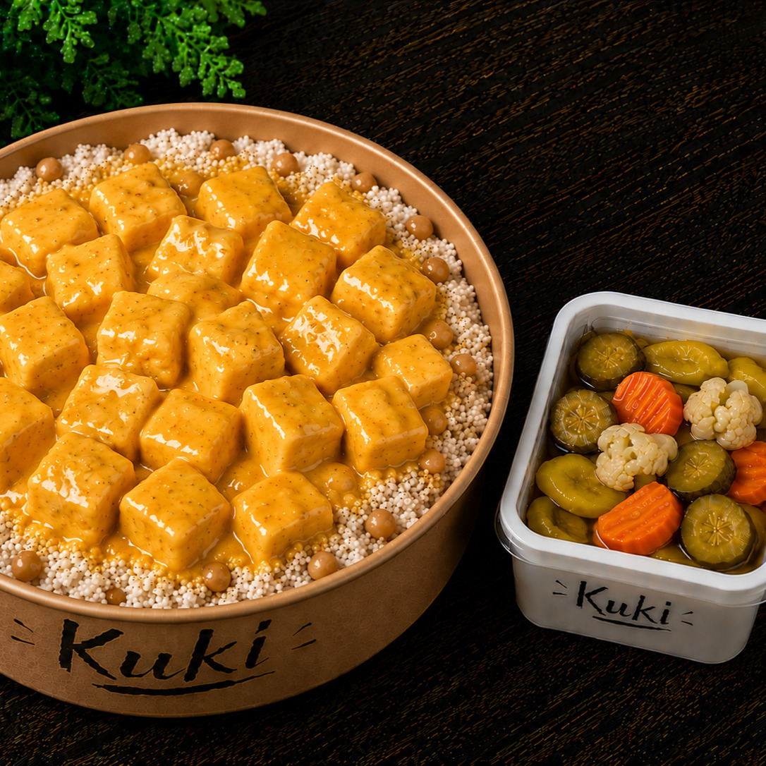 Kuki`nin Cheddar soslu tavuk pilavı toplam 500 gr