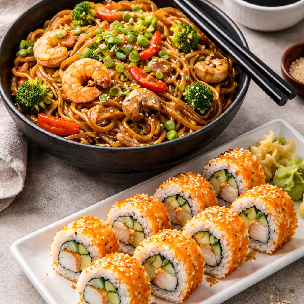 Tavuklu Noodle + California Roll 8 Pcs