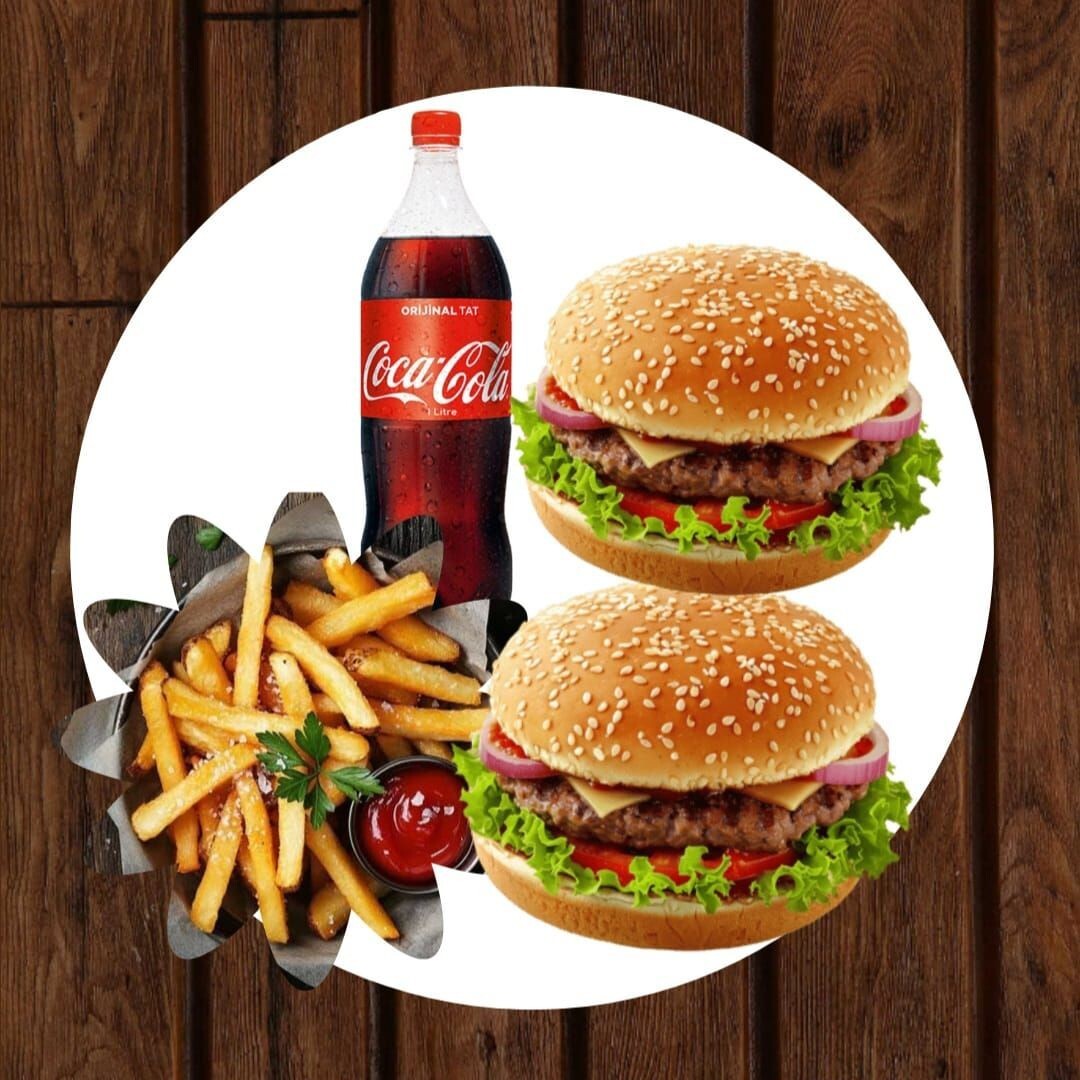 İkili Hamburger Menü Kolalı