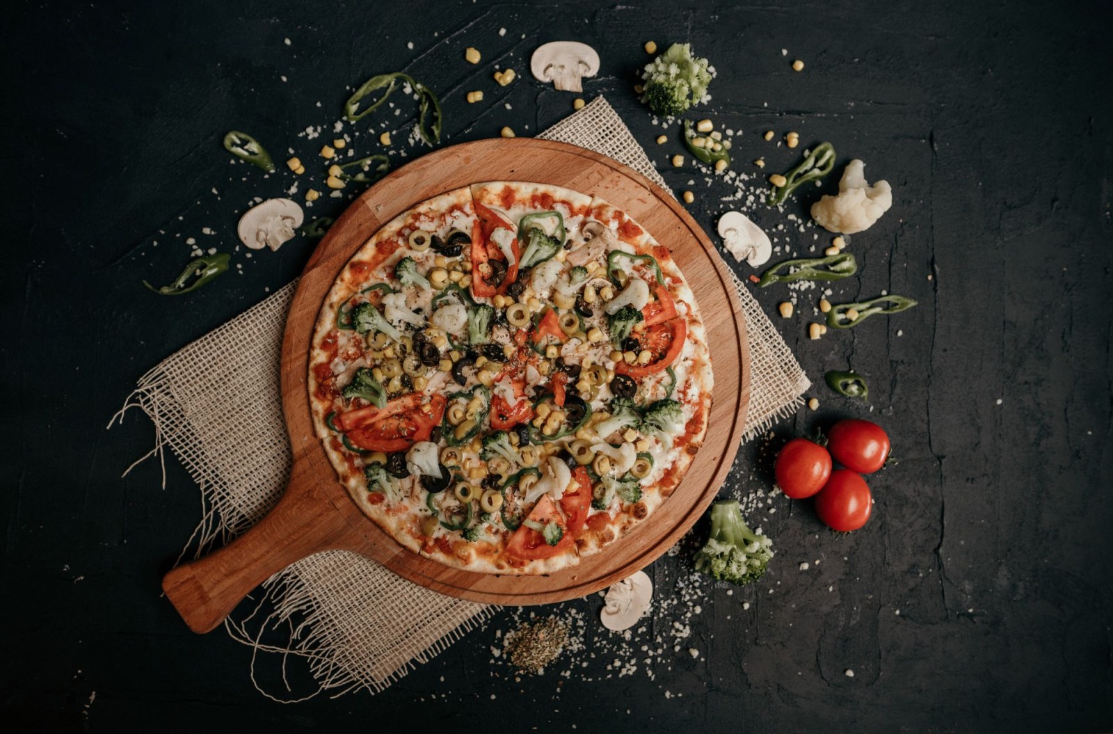 Karışık Vejetaryen Pizza (Standart Boy)