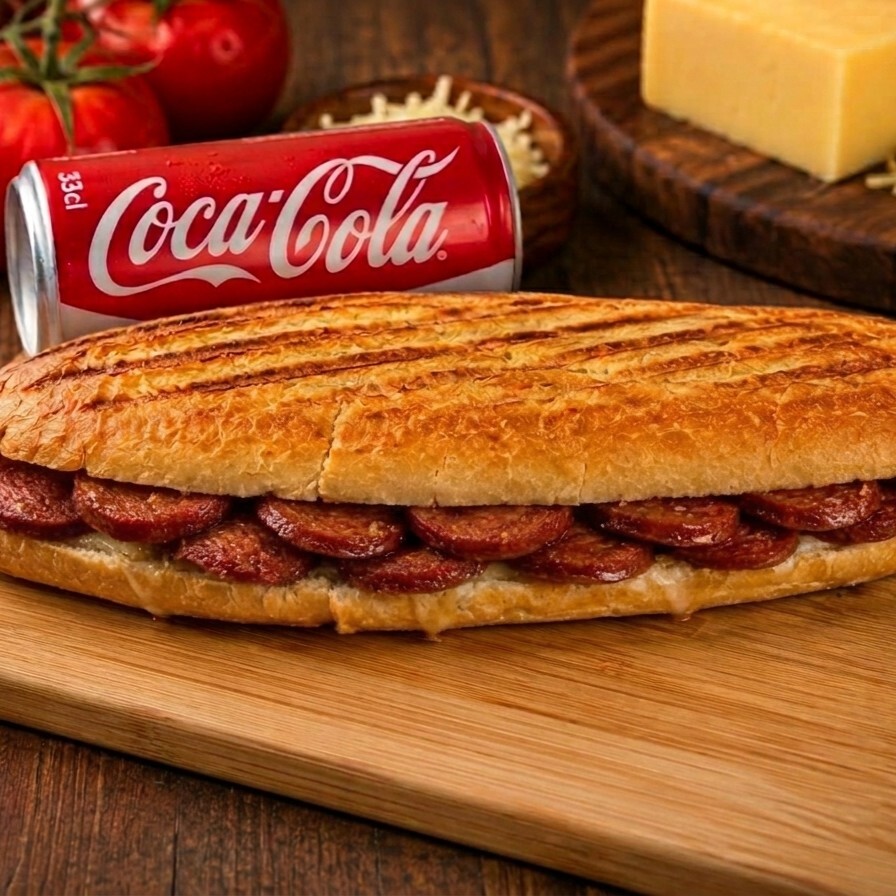 Sucuklu Sanayi Tostu + Coca-Cola