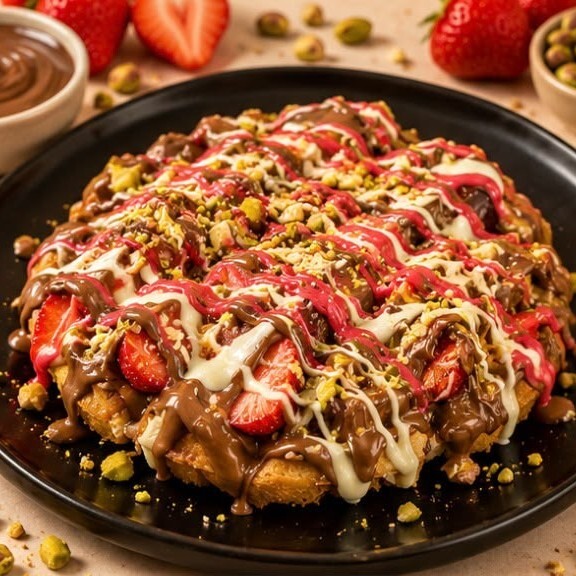 Klasik Frambuaz Çikolatalı Waffle