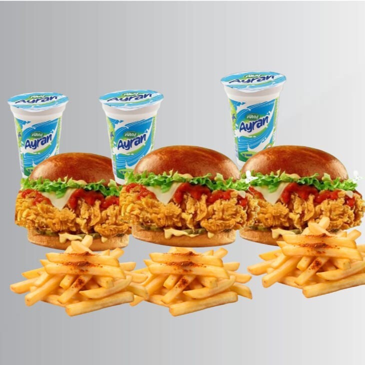 3 Lü Çıtır Tavuk Burger Menü
