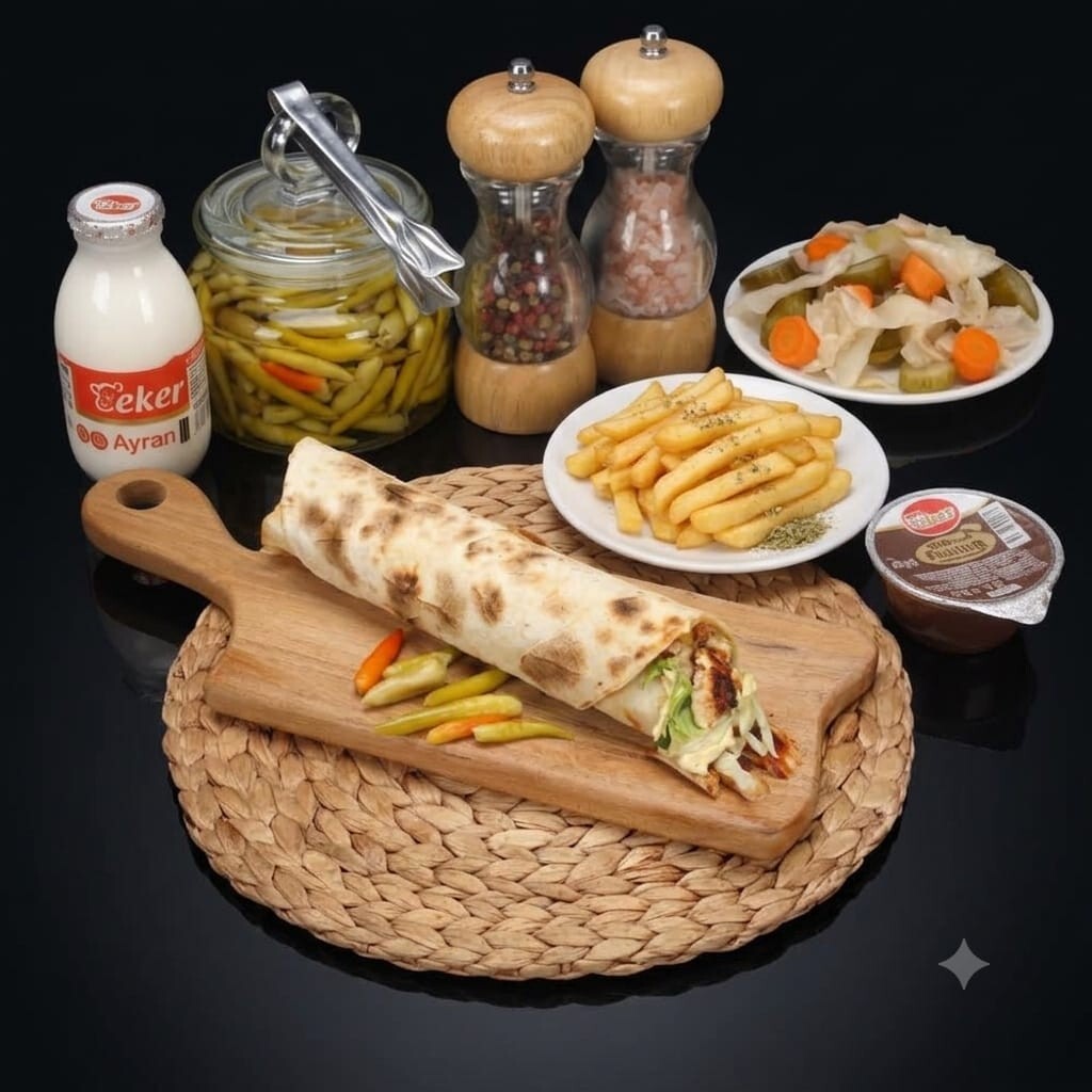 Vejeteryan Kaşarlı Dürüm Menü