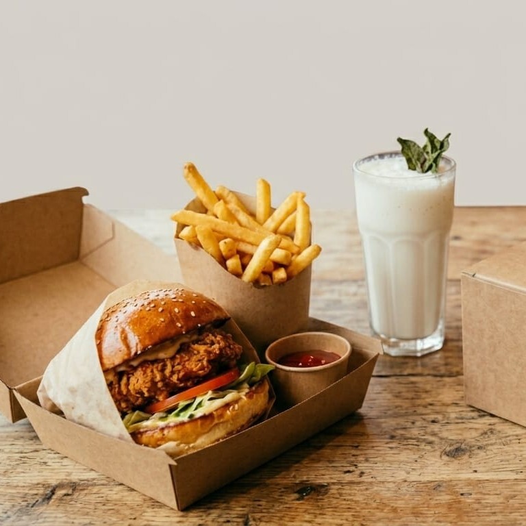 2 Adet Tavuk Burger 120 Gram 2 Adet Küçük Ayran (20 Cl)