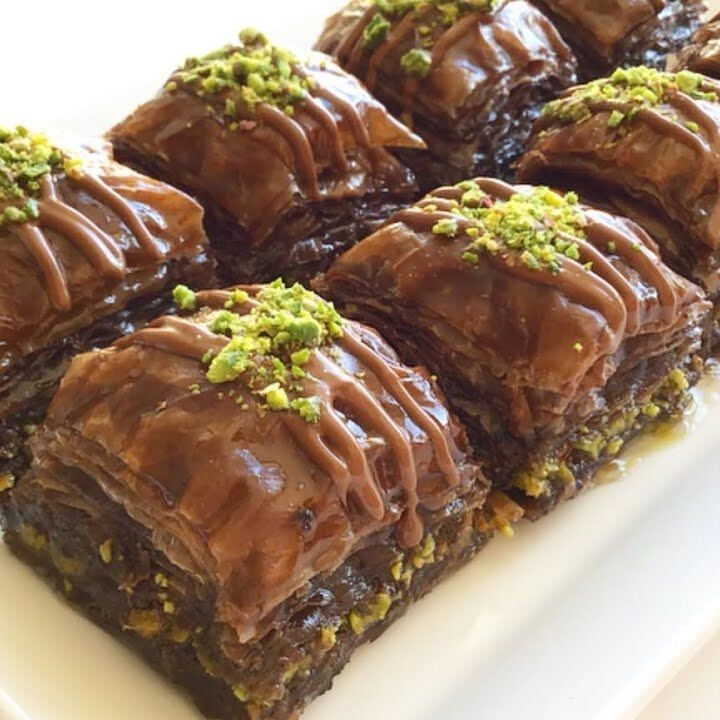 Çikolatalı Baklava Fıstıklı (500Gr.)