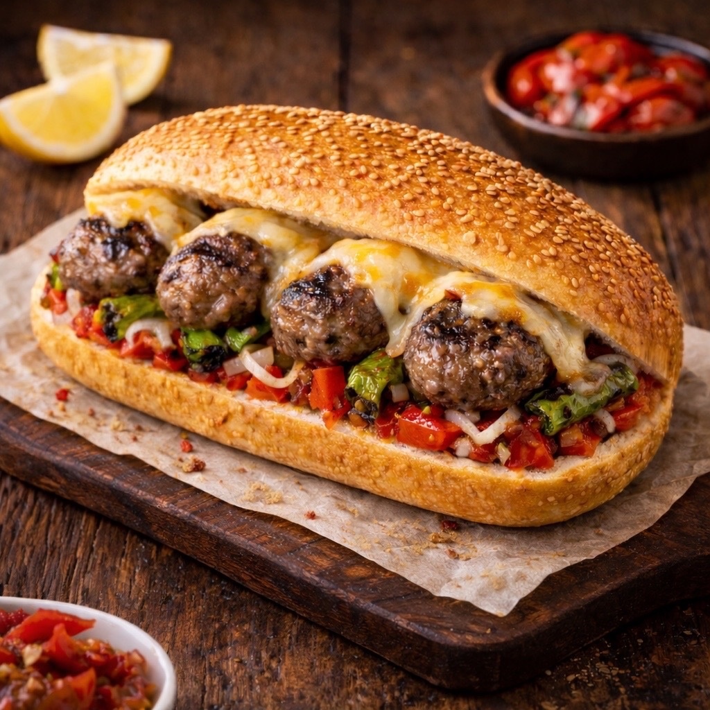Yarım Ekmek Kaşarlı Köfte