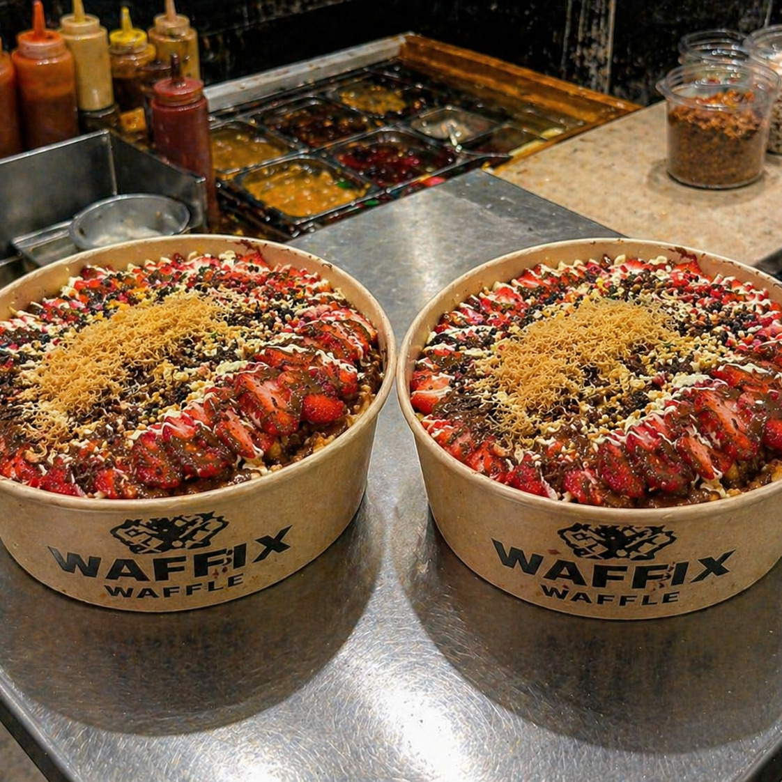 Waffix Waffle 2'li Çilek Şöleni