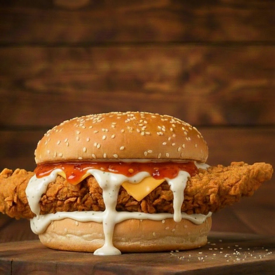 Sarımsaklı Tavuk Burger - Patatessiz