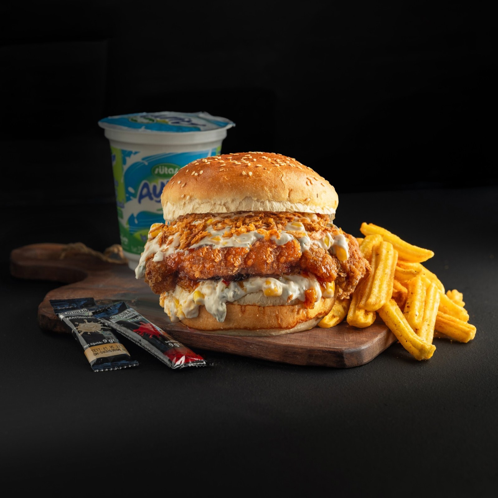 Win Fried Chicken Burger Menü
