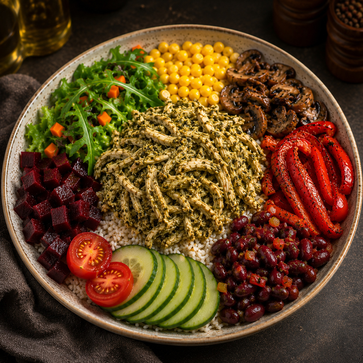 Pesto Soslu Basmati Bowl