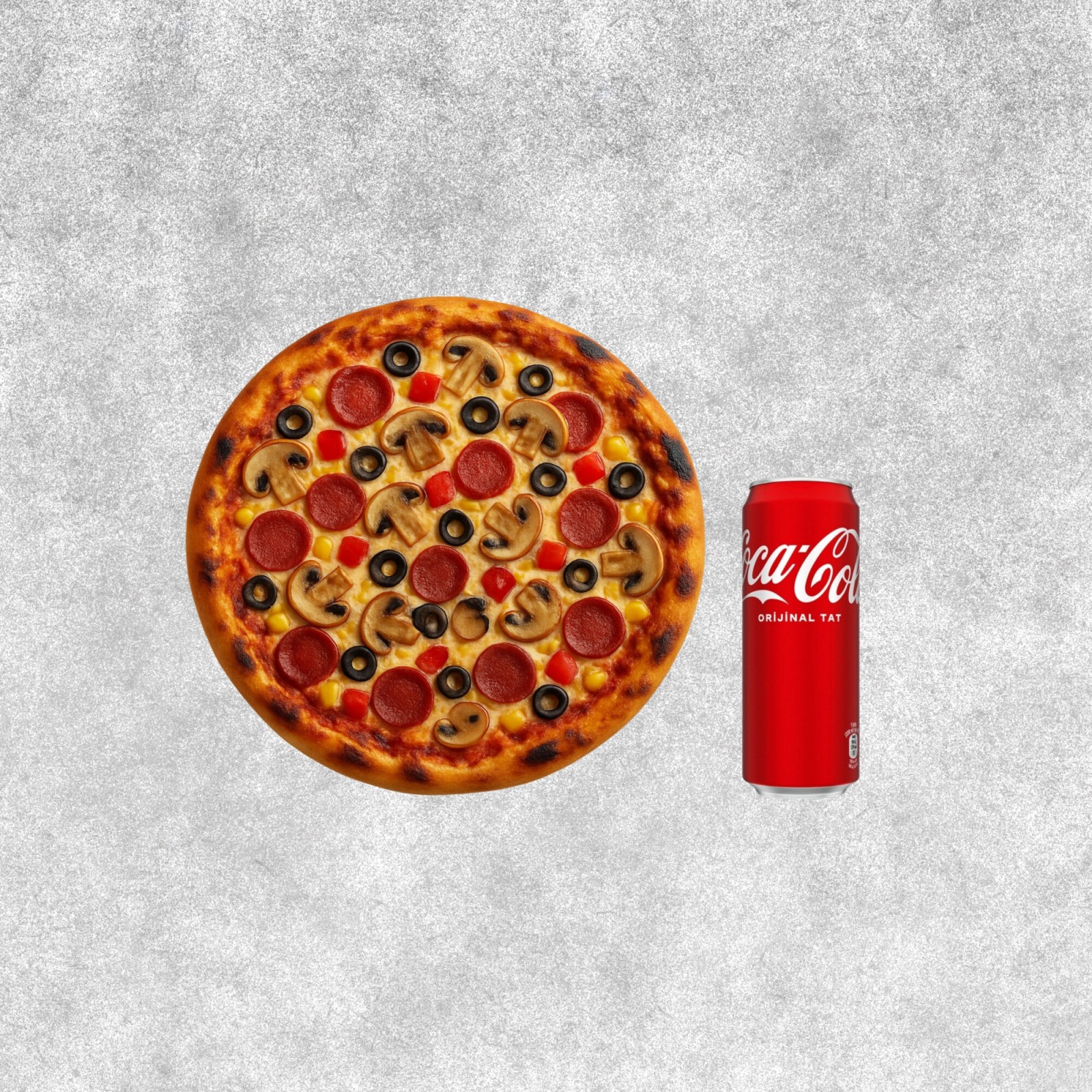 Orta Boy Pizzalar + Coca Cola Doyuran Menü