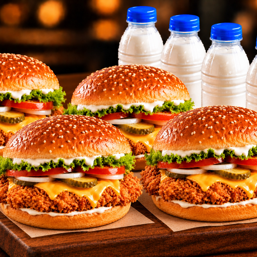 Tavuk Burger Menü 4 Kişilik