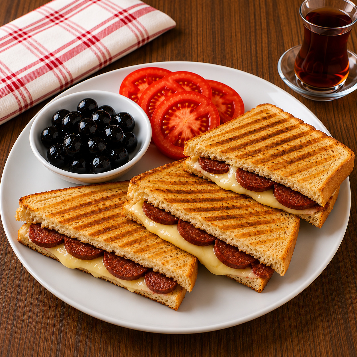 Sucuklu Kaşarlı Tost
