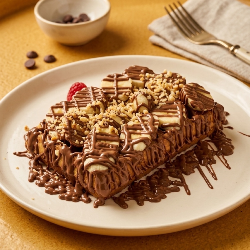 Sütlü Muzlu Bütün Waffle