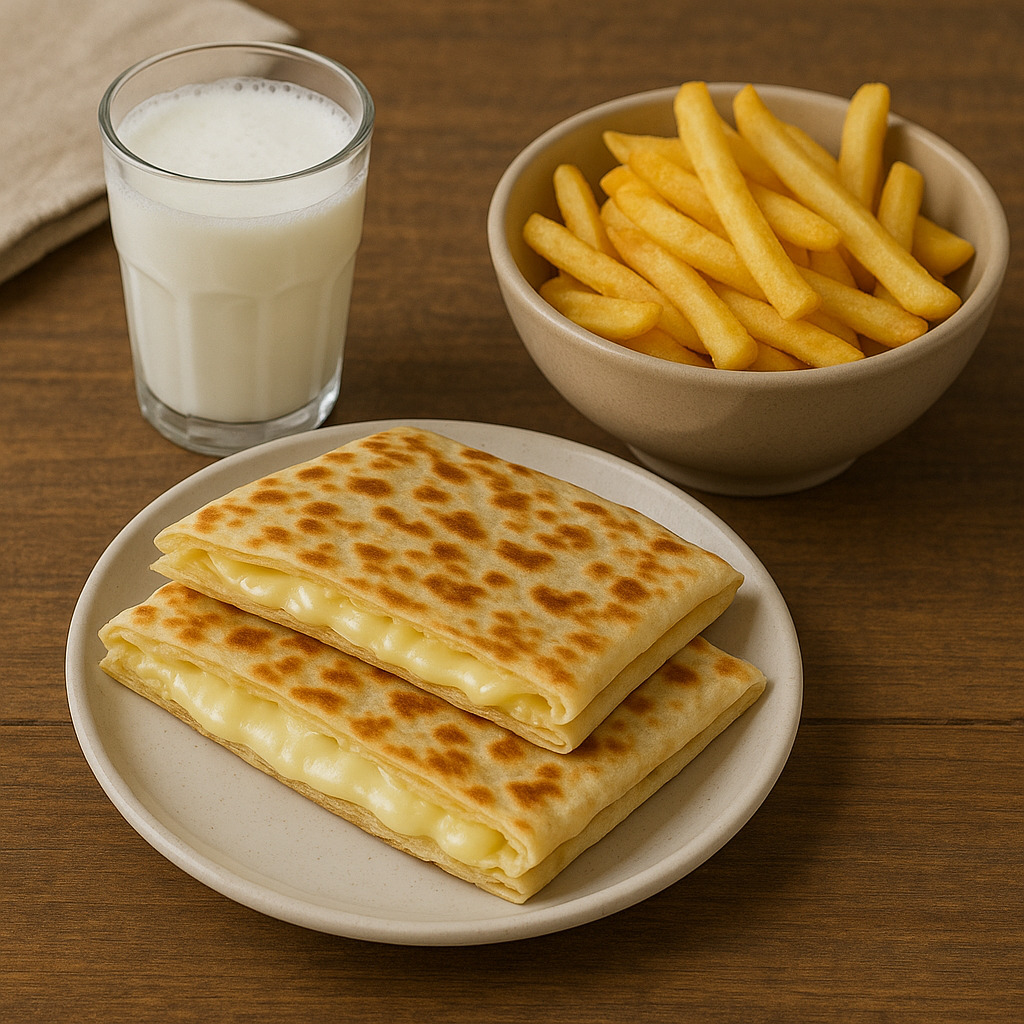 Kaşar Peynirli Gözleme + Patates Kızartması + Ayran