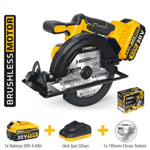 AKÜLÜ SUNTA KESME MAKİNESİ SETİ 165 MM 1*4.0 Ah (KÖMÜRSÜZ MOTOR)