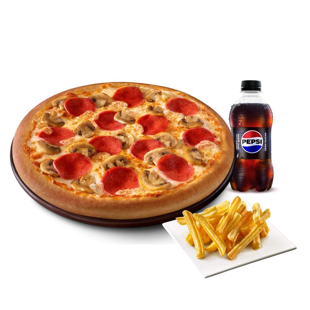 Orta Boy Pizza + Patates + İçecek (330 ml.)