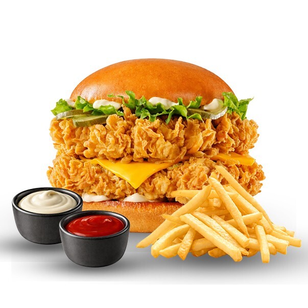 Double Chicken Burger Menü