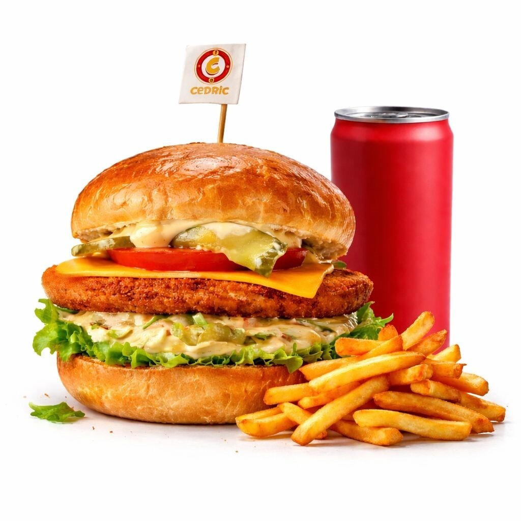 Şinitzel Burger Menü(4lü soğan halkası hediye)