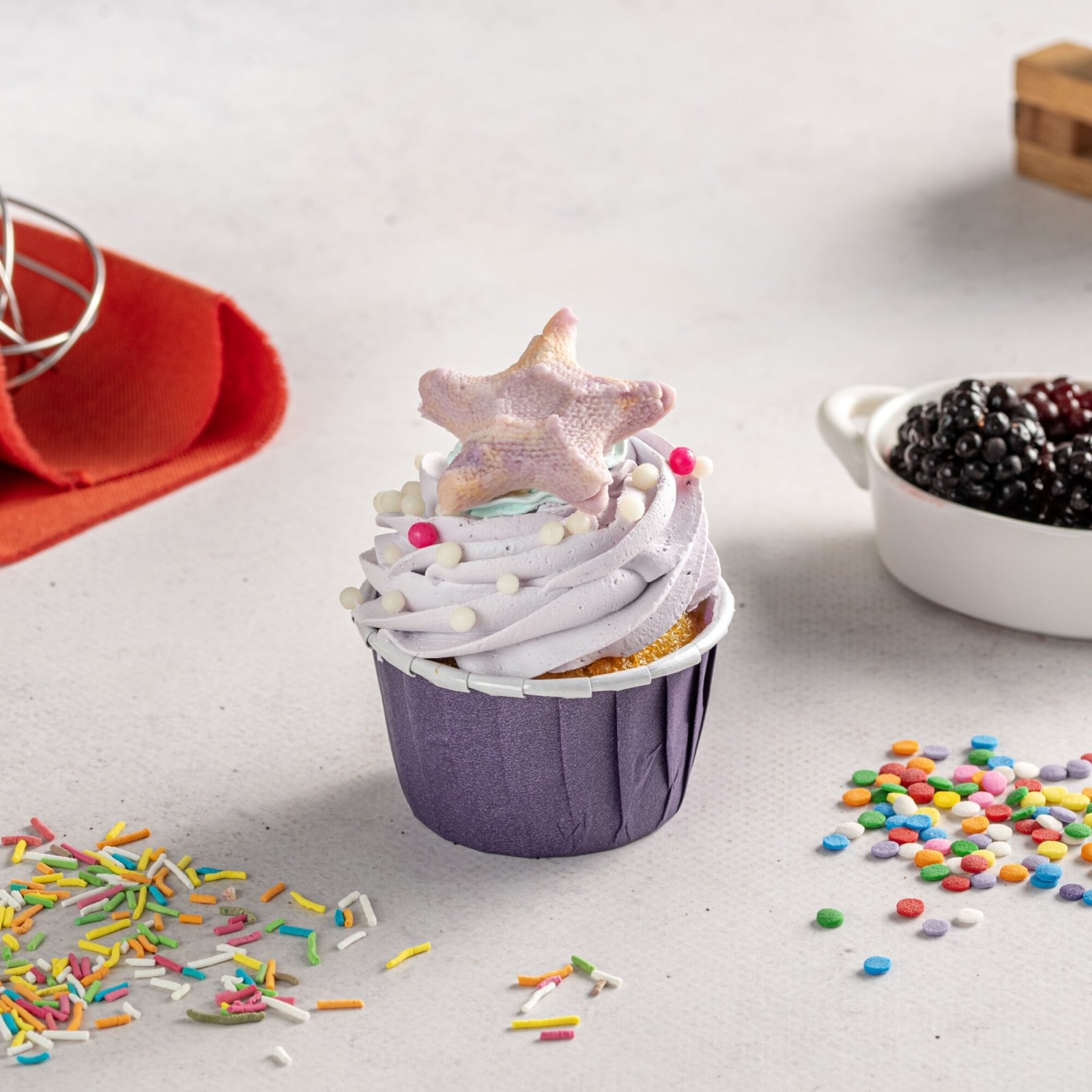 Böğürtlenli Cupcake