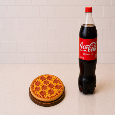 Küçük Boy Sucuk Mısır Pizza & 1 Lt İçecek