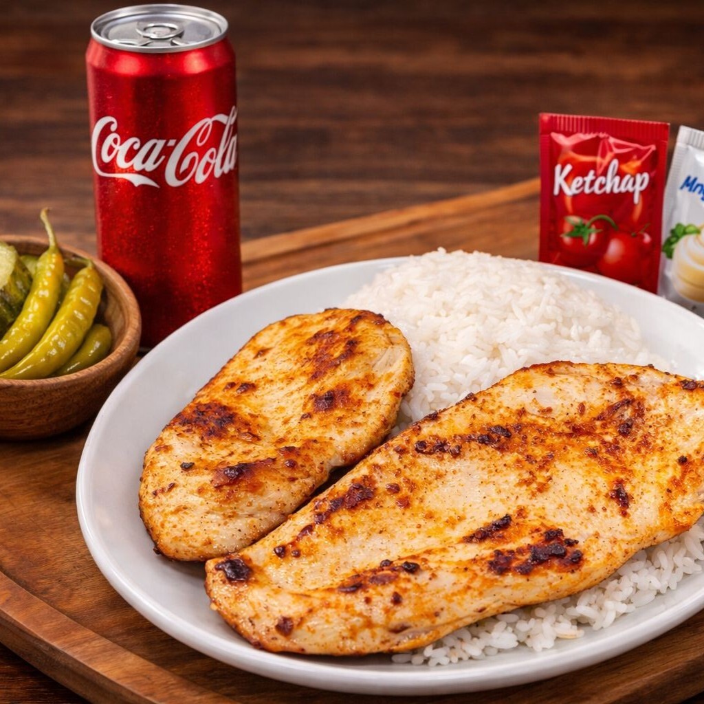 Pilav Üstü Mangal Soslu Tavuk + Coca Cola