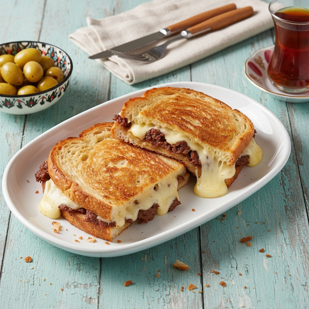 Kavurmalı Kaşarlı Tost