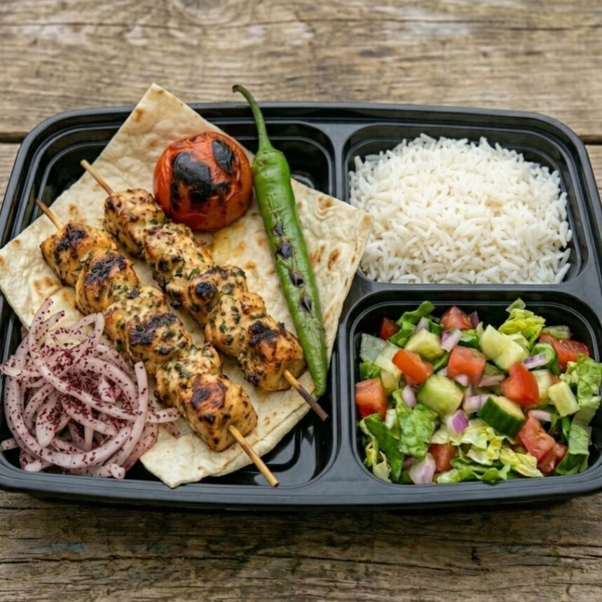 Tavuk Çöp Şiş & Pilav & Salata