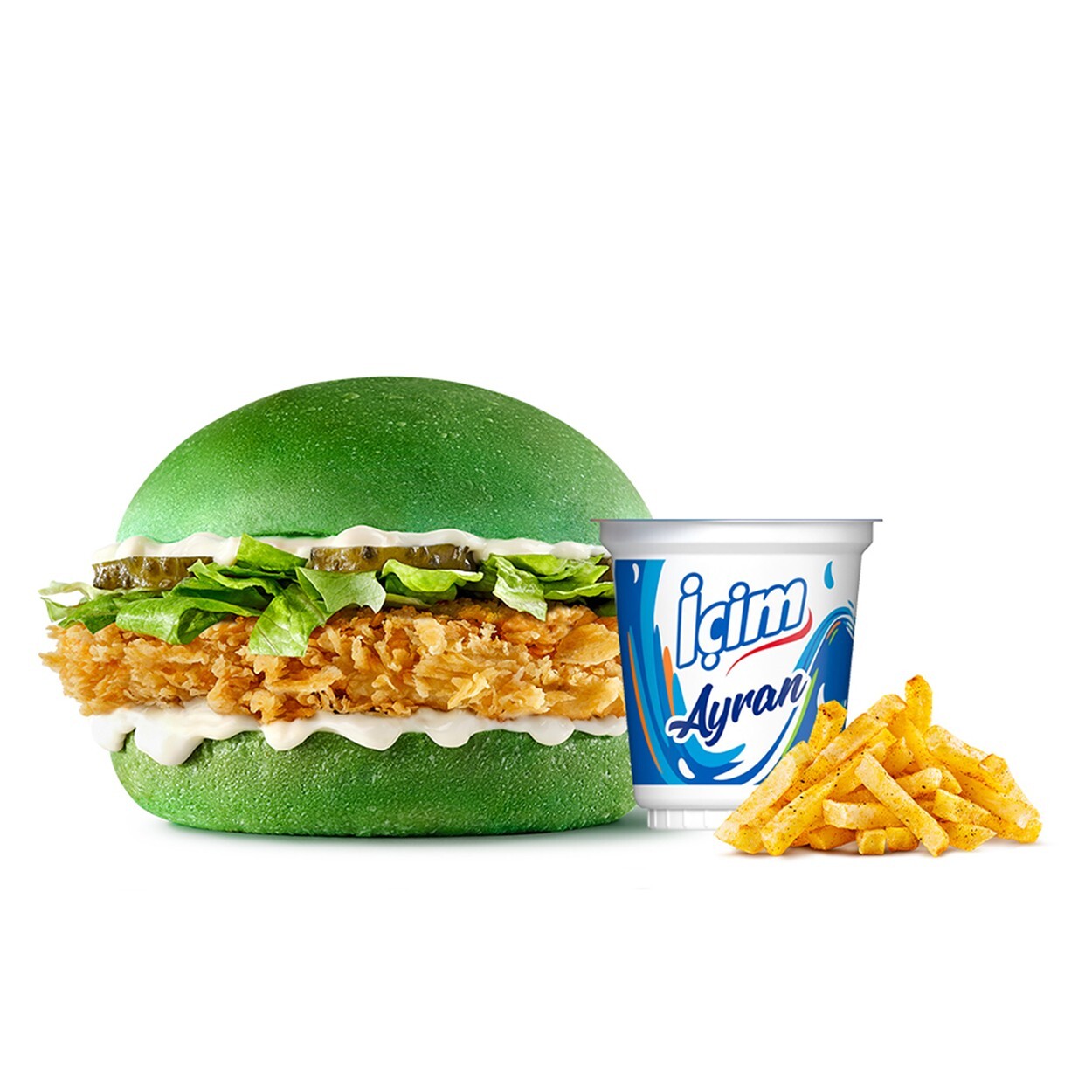 Kids Green Burger Menü (Sürpriz Oyuncak Hediyeli)